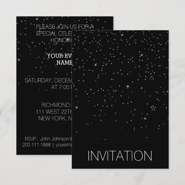 Invitación a la fiesta de sorpresa de cumpleaños V (Anverso / Reverso)