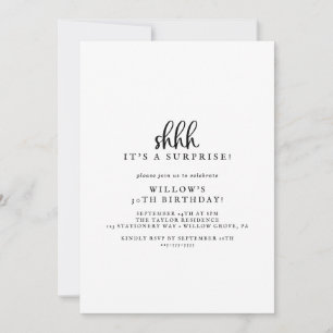 Invitación a la fiesta de sorpresa por guión ruso