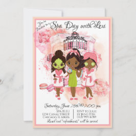 Invitación a la fiesta de spa afroamericana