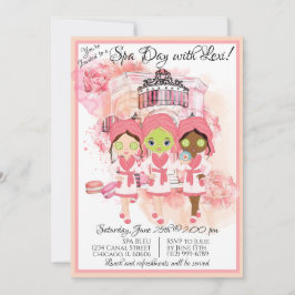 Invitación a la fiesta de spa afroamericana