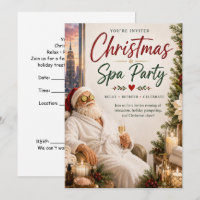Invitación a la fiesta de spa de Navidad con Santa