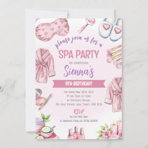Invitación a la fiesta de spa de rosa suave - Relá