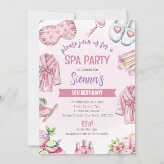 Invitación a la fiesta de spa de rosa suave - Relá