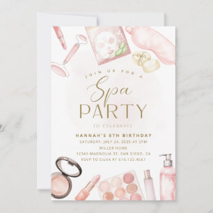 Invitación a la fiesta de spa para niñas • Acuarel