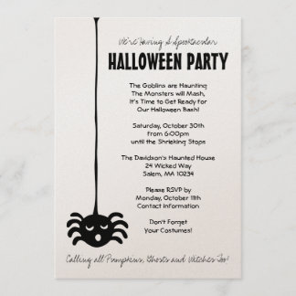 Invitación a la fiesta de Spider Halloween