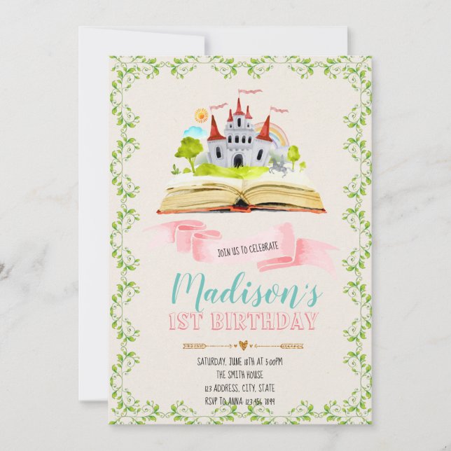 Invitación a la fiesta de Storybook (Anverso)