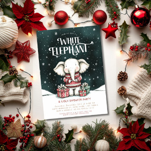 Invitación a la fiesta de suéter feo de elefante b