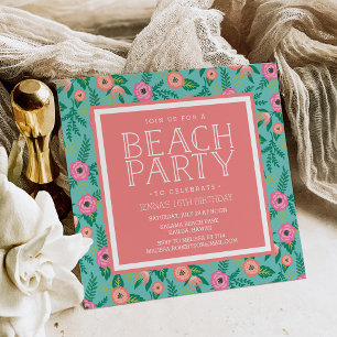 Invitación a la fiesta de Summer Blooms Beach
