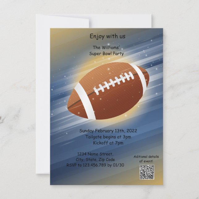 Invitación a la fiesta de Superbowl (Anverso)