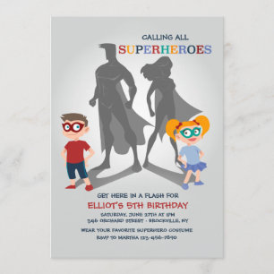 Invitación a la fiesta de superhéroes