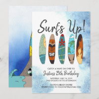 Invitación a la Fiesta de Surf de Tween