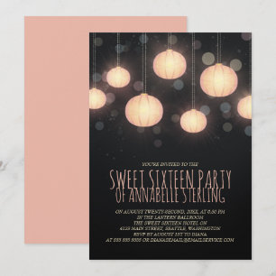 Invitación a la fiesta de Sweet Sixteen con farole