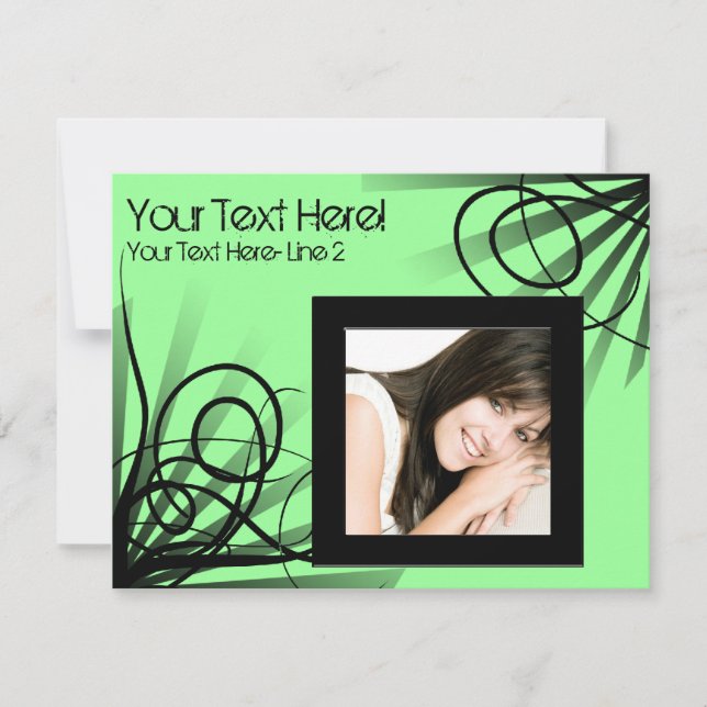 Invitación a la fiesta de Swirl Green Hot (Anverso)