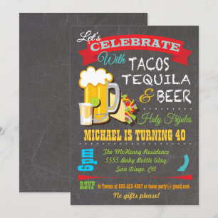 Invitación a la fiesta de Tacos, Tequila y Beer Fi