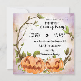 Invitación a la fiesta de tallado de calabaza