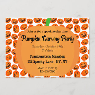 Invitación a la fiesta de tallado de calabaza
