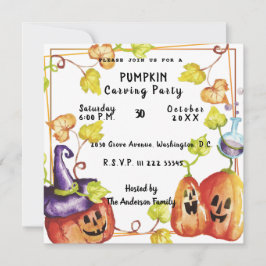 Invitación a la fiesta de tallado de calabaza