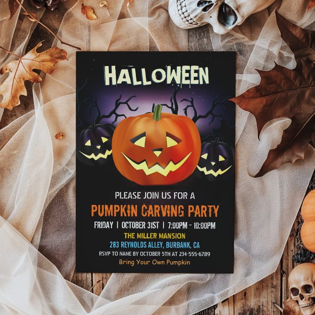 Invitación a la fiesta de tallado de calabaza de H (Subido por el creador)
