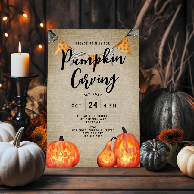 Invitación a la fiesta de tallado de calabaza esti (Subido por el creador)