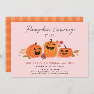 Invitación a la fiesta de tallado de calabaza Hall