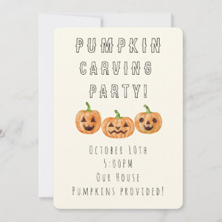 Invitación a la fiesta de tallado de calabazas