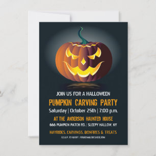 Invitación a la fiesta de tallado de calabazas de