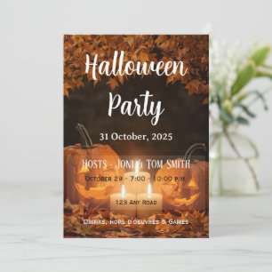Invitación a la fiesta de tallado de calabazas fam