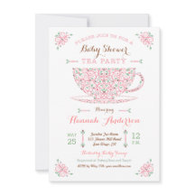 Invitación a la fiesta de té de Baby Shower - Niña