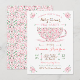 Invitación a la fiesta de té de Baby Shower - Niña