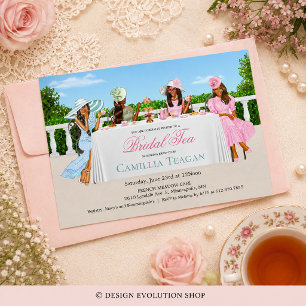 Invitación a la fiesta de té de boda afroamericana