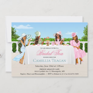 Invitación a la fiesta de té de boda afroamericana
