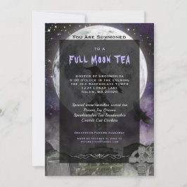 Invitación a la fiesta de té de brujas de luna lle
