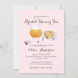 Invitación a la fiesta de té de desayuno nupcial S