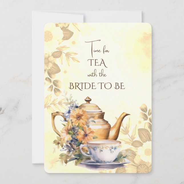 Invitación a la fiesta de té de ducha de novia de  (Anverso)
