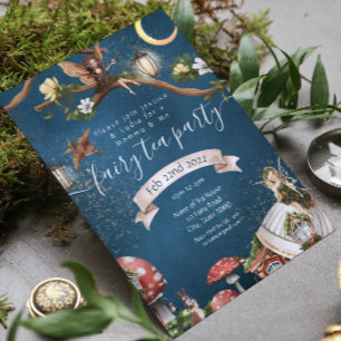 Invitación a la fiesta de té de hadas para mamá e 