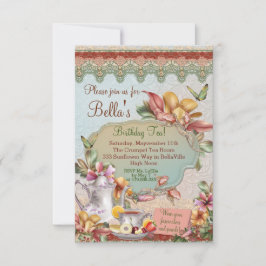 Invitación a la fiesta de té de jardín