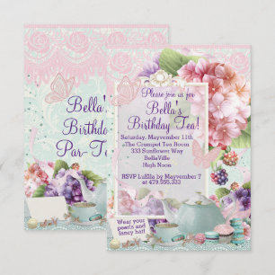 Invitación a la fiesta de té de jardín