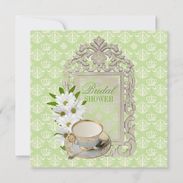 invitación a la fiesta de té de la ducha de novia  (Anverso)