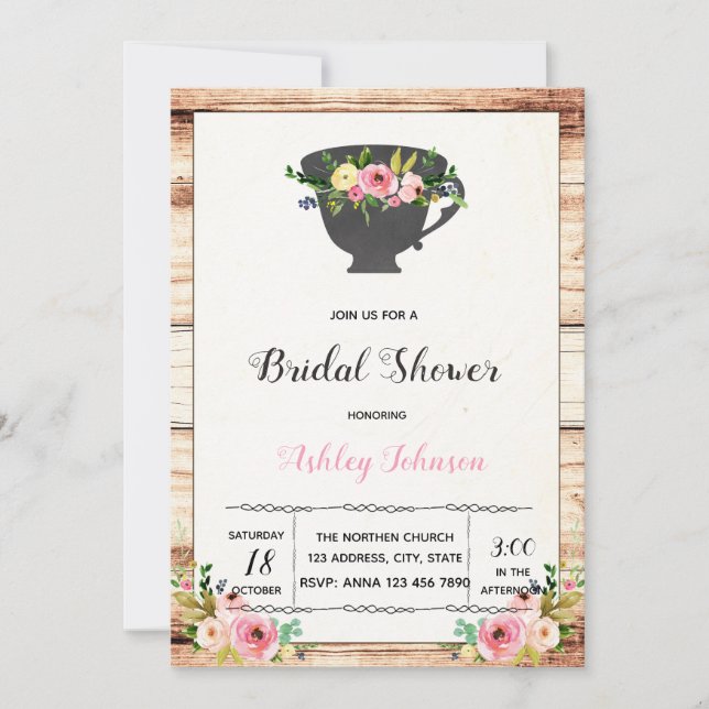 invitación a la fiesta de té de la tarde (Anverso)