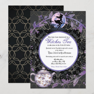 Invitación a la fiesta de té de las brujas de Hall