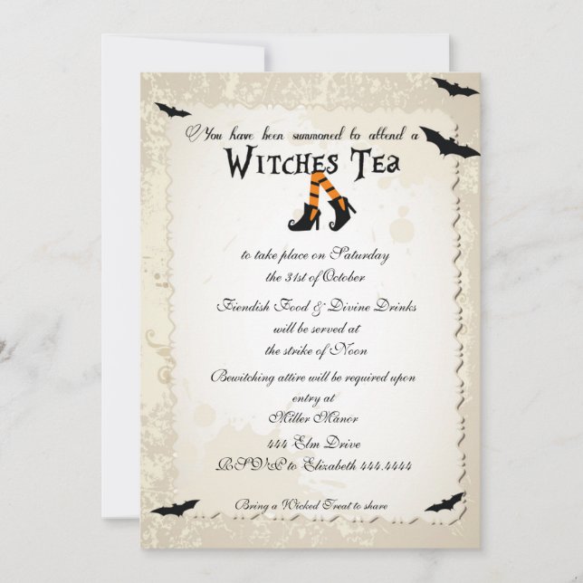 Invitación a la fiesta de té de las cocinas de Hal (Anverso)