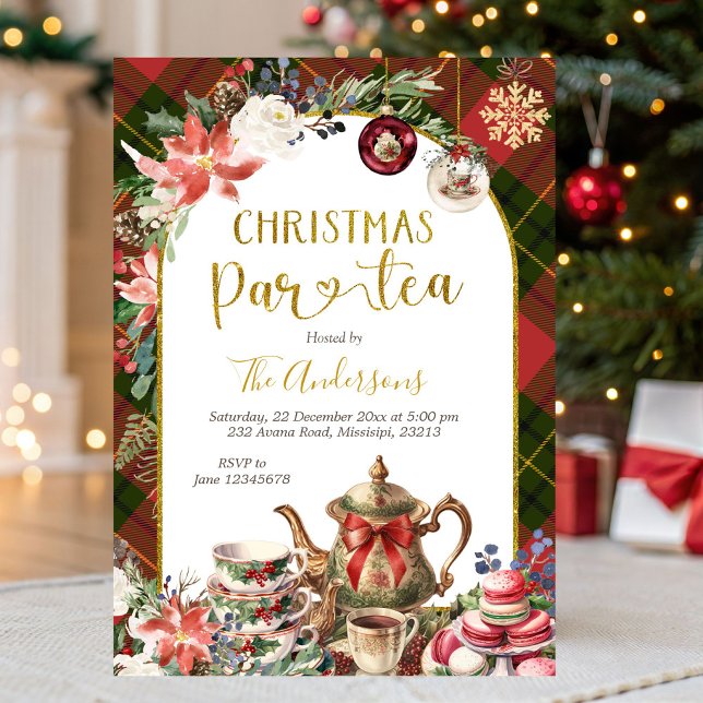 Invitación a la fiesta de té de Navidad (Subido por el creador)