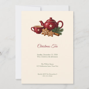Invitación a la fiesta de té de Navidad de pan de