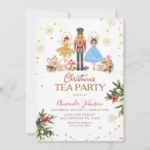 Invitación a la fiesta de té de Navidad del ballet