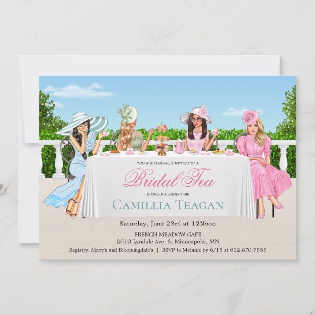 Invitación a la fiesta de té de novia (Anverso)