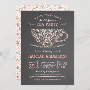 Invitación a la fiesta de té de novias Lacy Teacup