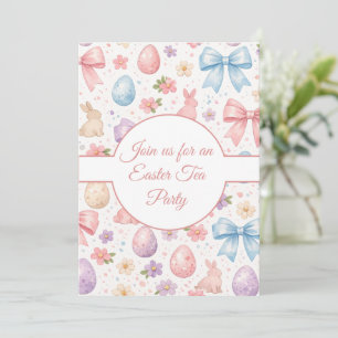 Invitación a la fiesta de té de Pascua de conejita