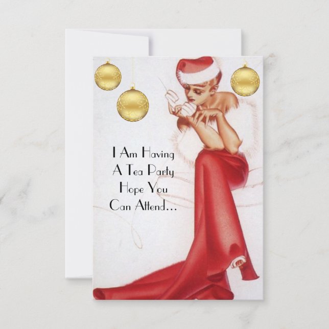 Invitación a la fiesta de té de vacaciones (Anverso)