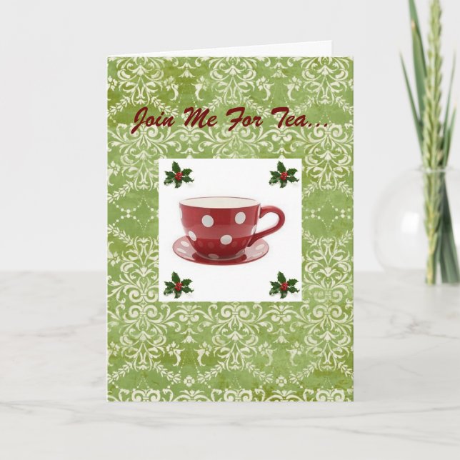 Invitación a la fiesta de té de vacaciones (Anverso)