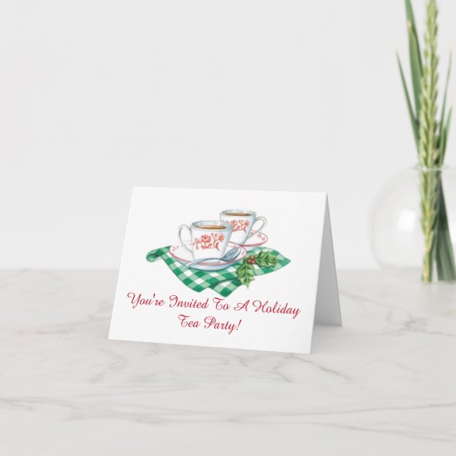 Invitación a la fiesta de té de vacaciones. Navida (Anverso)